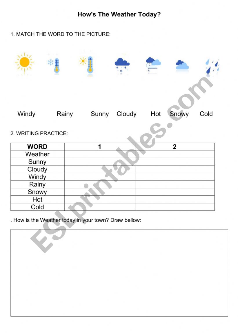 HOW�S THE WEATHER TODAY?  worksheet