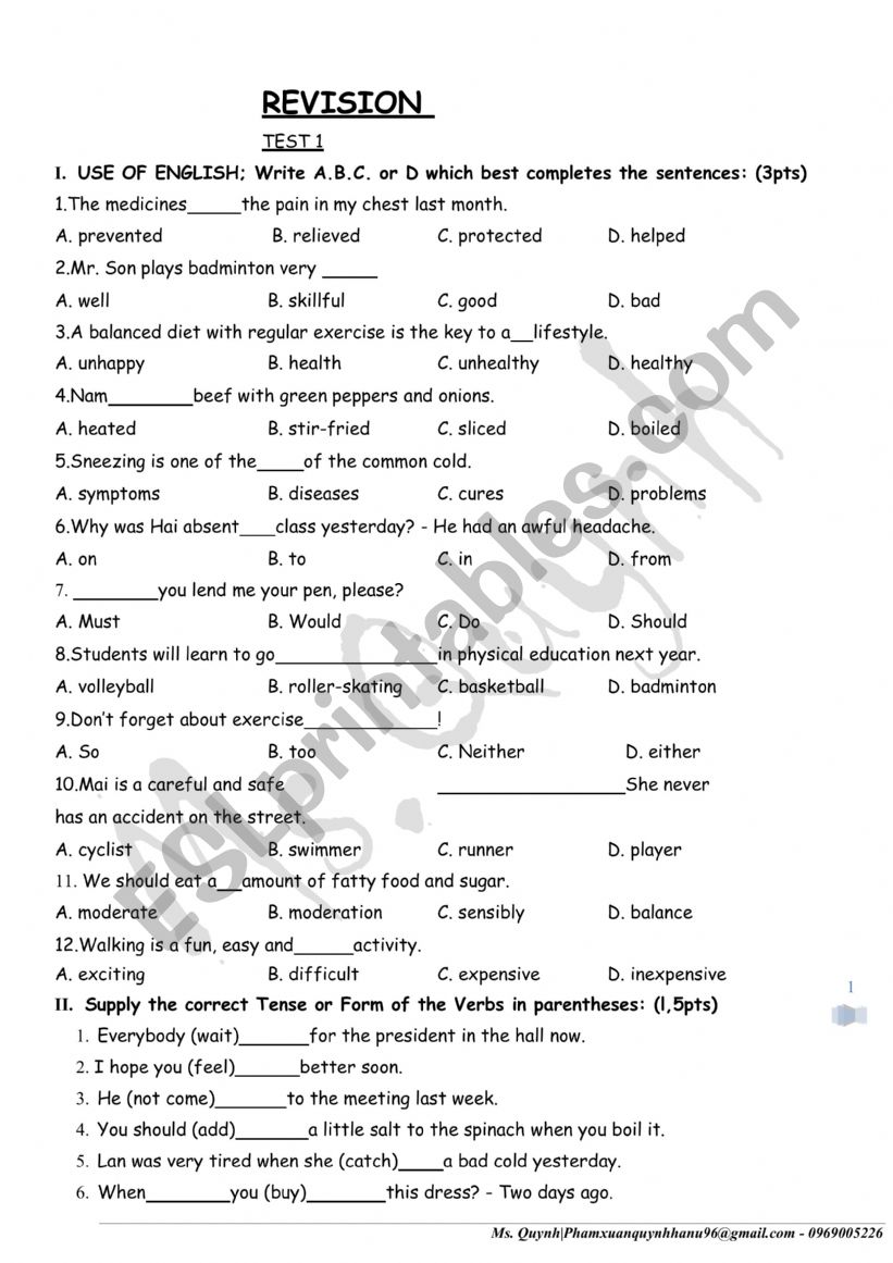 Test worksheet