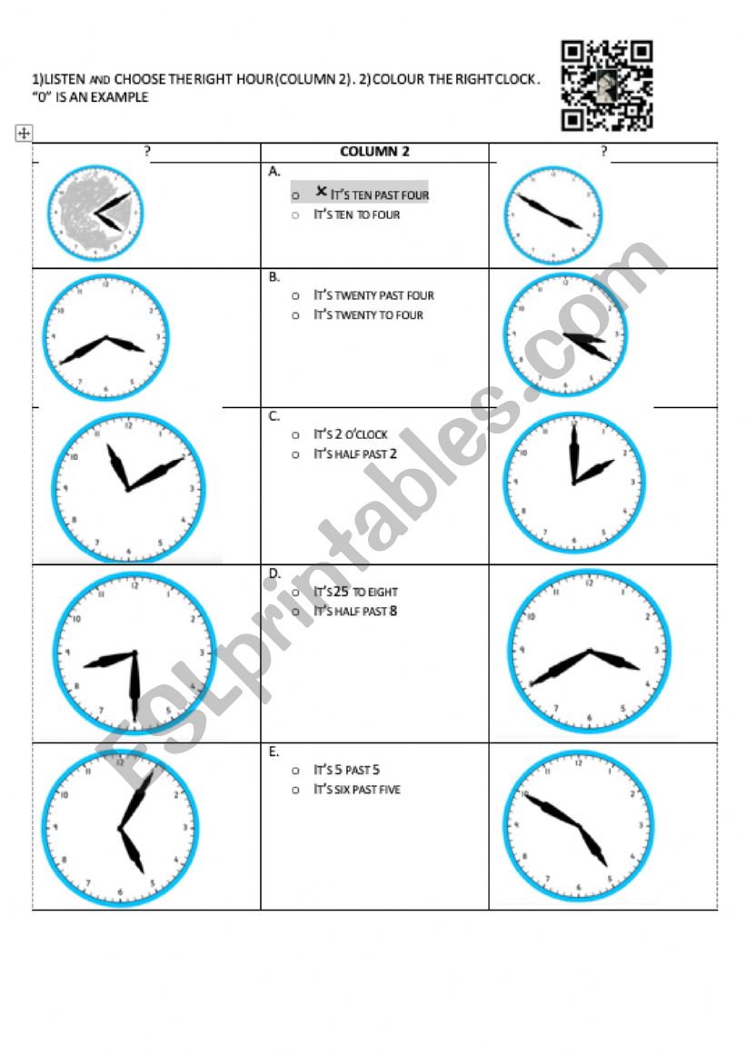 WHAT TIME IS IT? worksheet