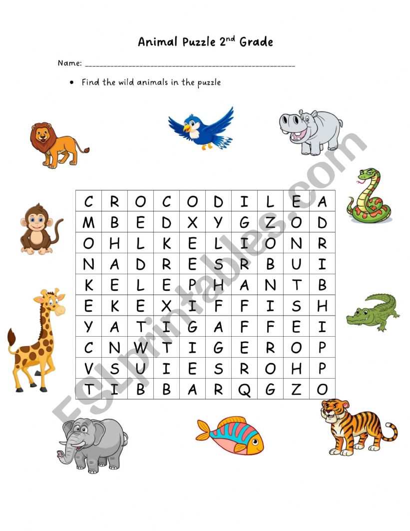 Animals worksheet