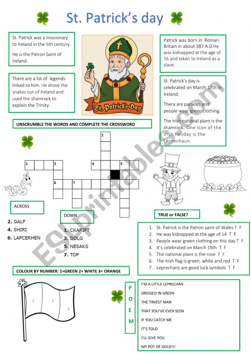 SAINT PATRICK�S DAY worksheet