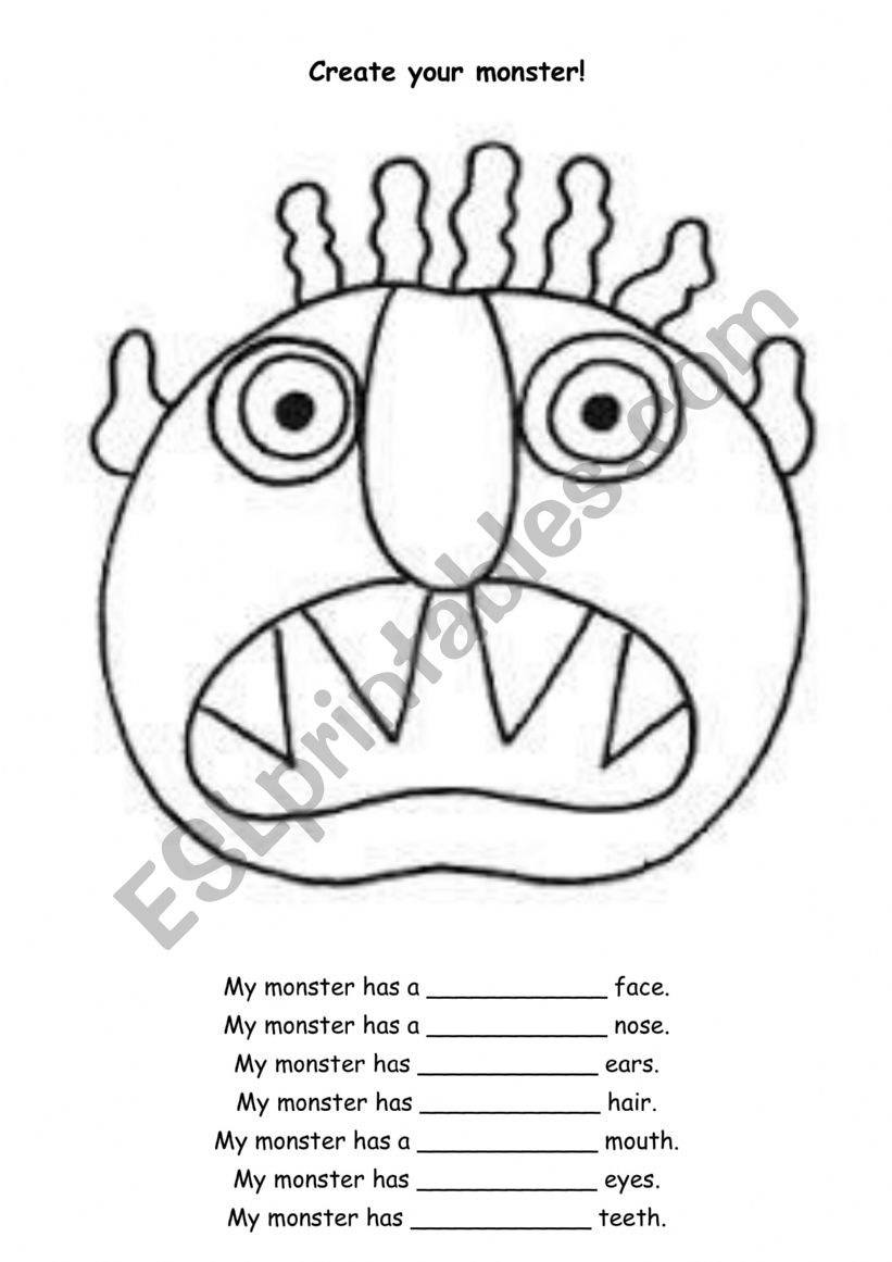 Go away, big green monster! worksheet