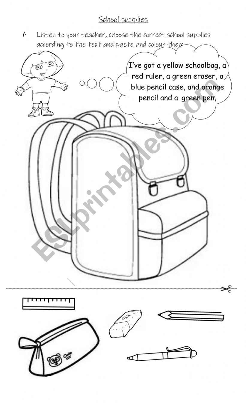 School Supplies worksheet