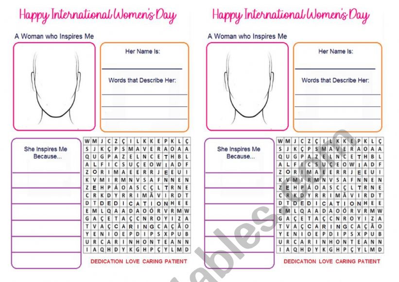 International Women�s Day worksheet