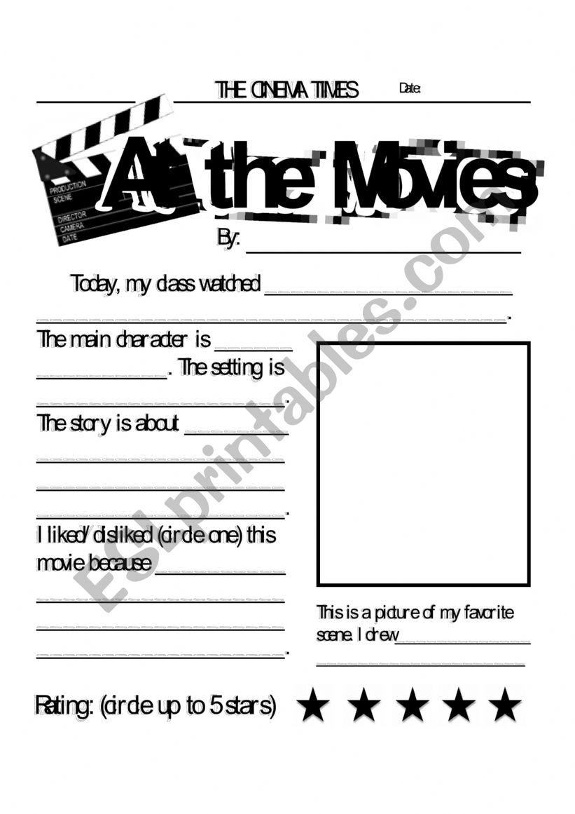 At The Movies worksheet