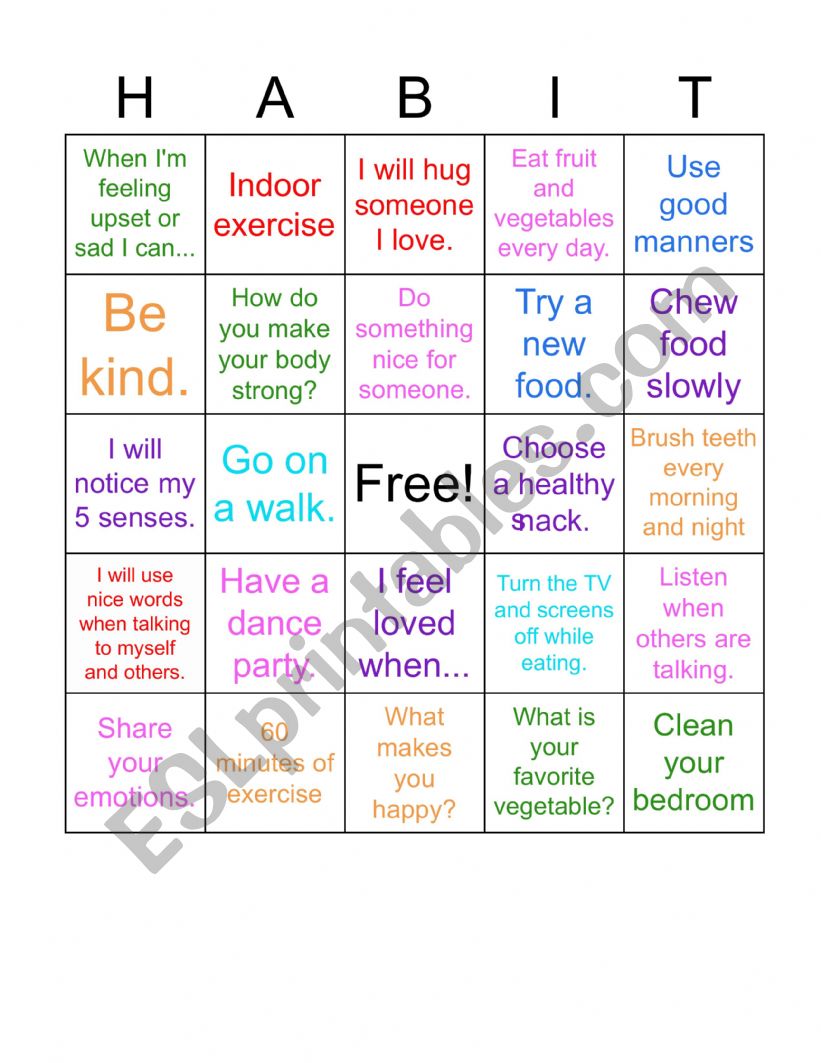 DAILY ACTIVITIES - BINGO worksheet