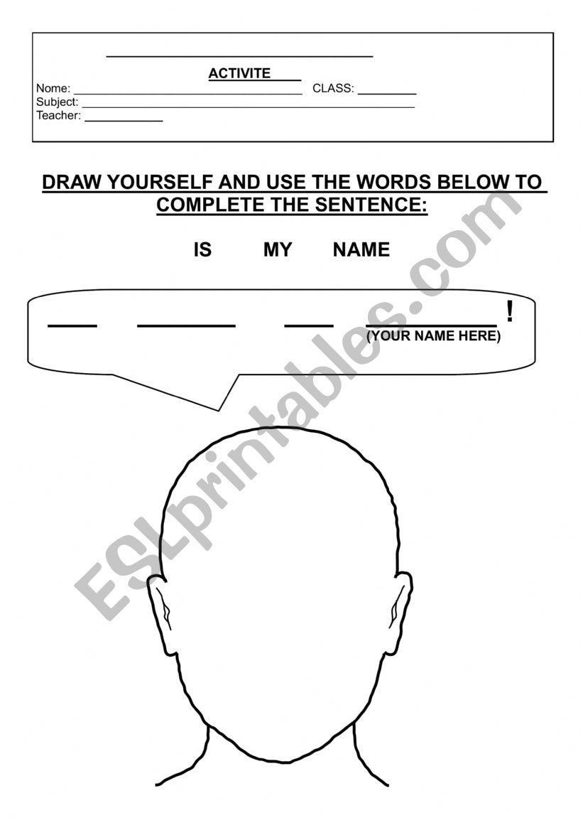 DRAW AND WRITE worksheet