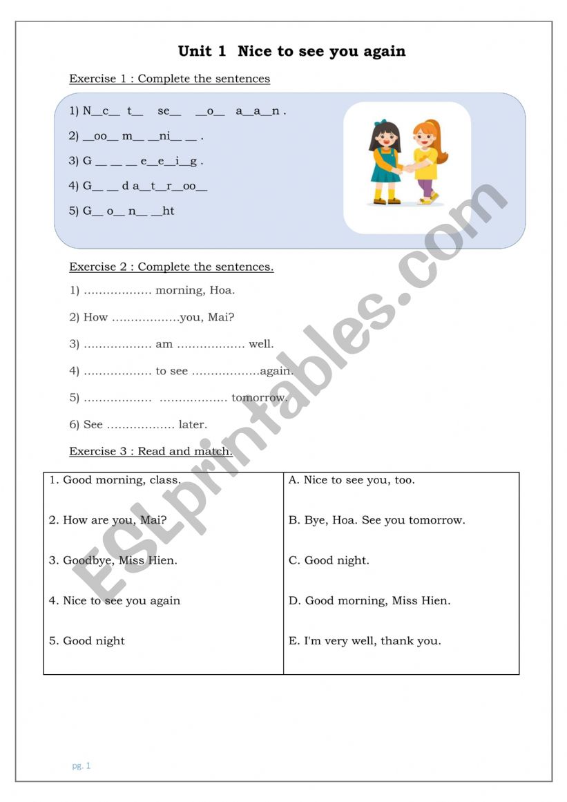 Unit 1 Grade 4 worksheet