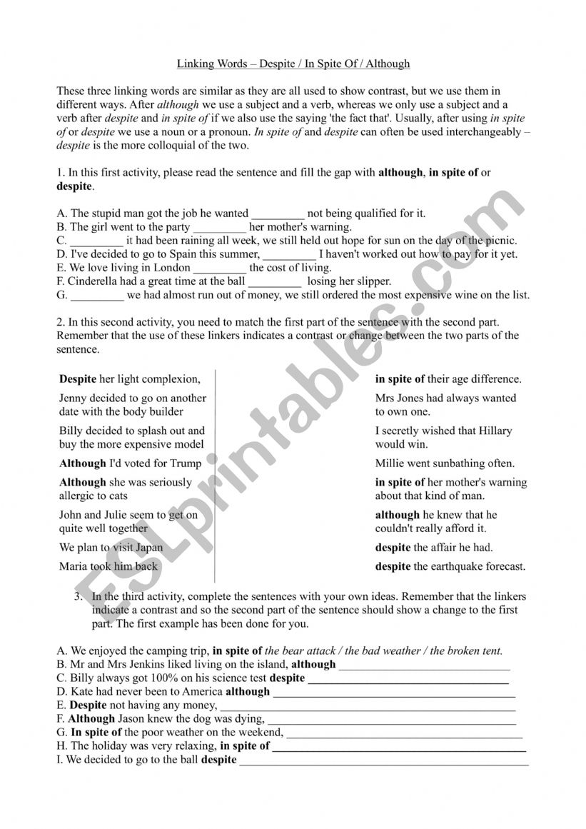 conjunction of addition worksheet