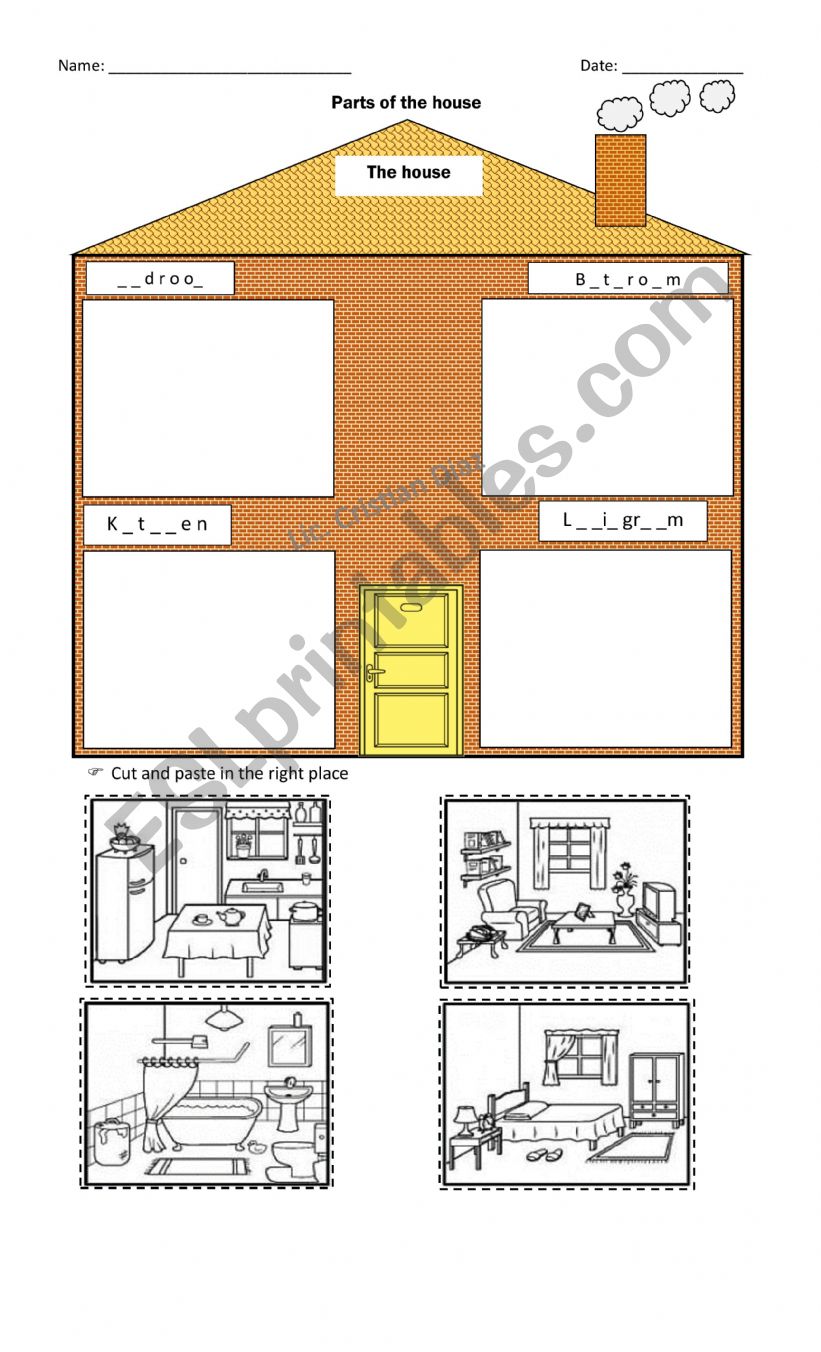 Parts of the house - ESL worksheet by kurepi