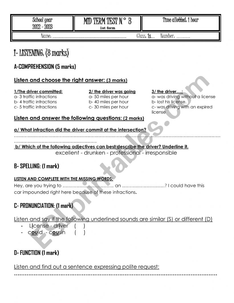 mid-term-test-3-first-form-esl-worksheet-by-t1975