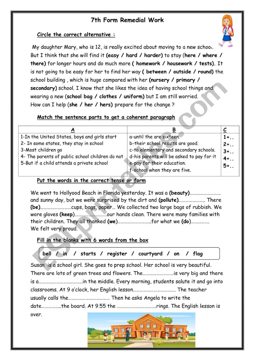 7th Form Remedial work ( Module 5)