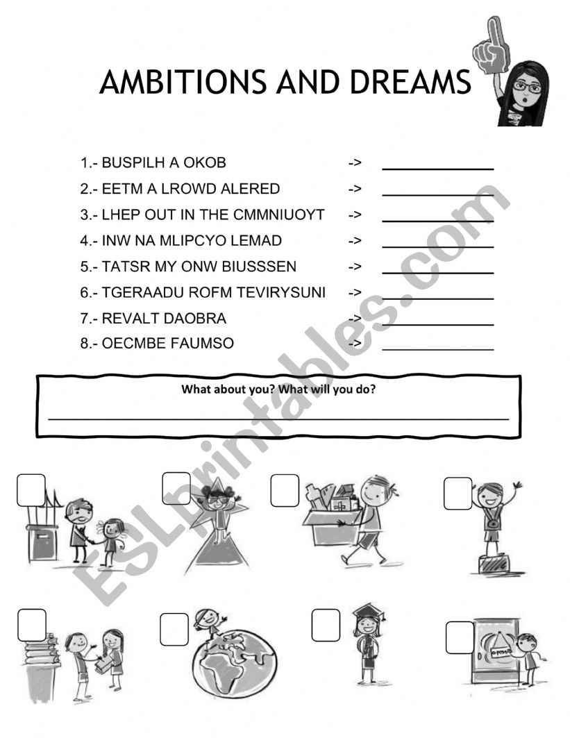 AMBITONS AND DREAMS worksheet