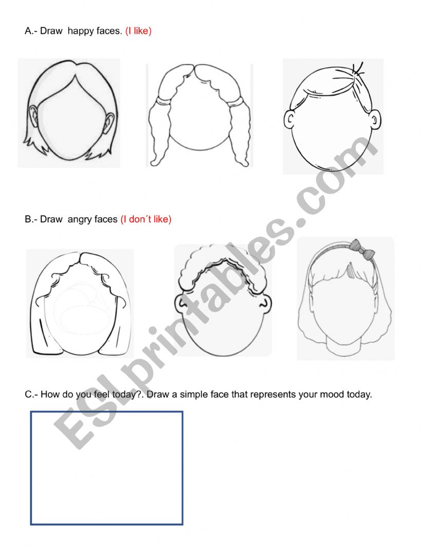 Like dislike worksheet