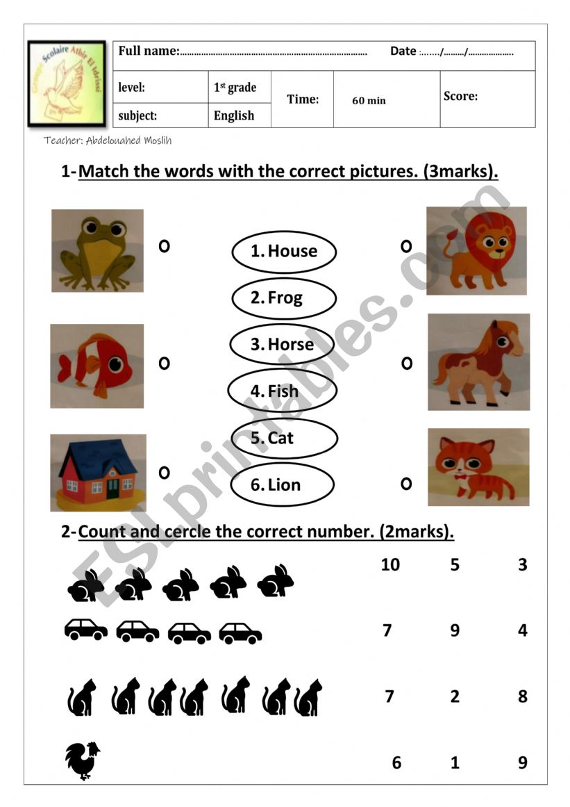 test worksheet