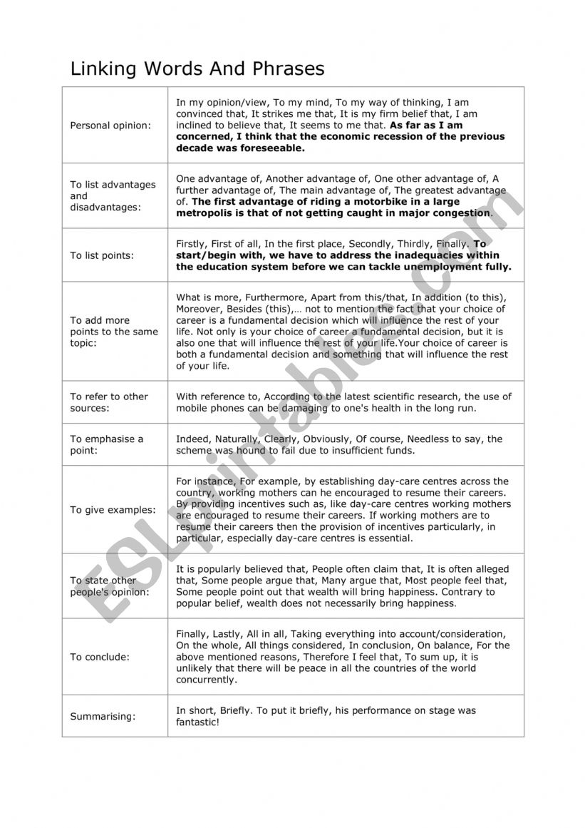 cohesive devices and phrases worksheet