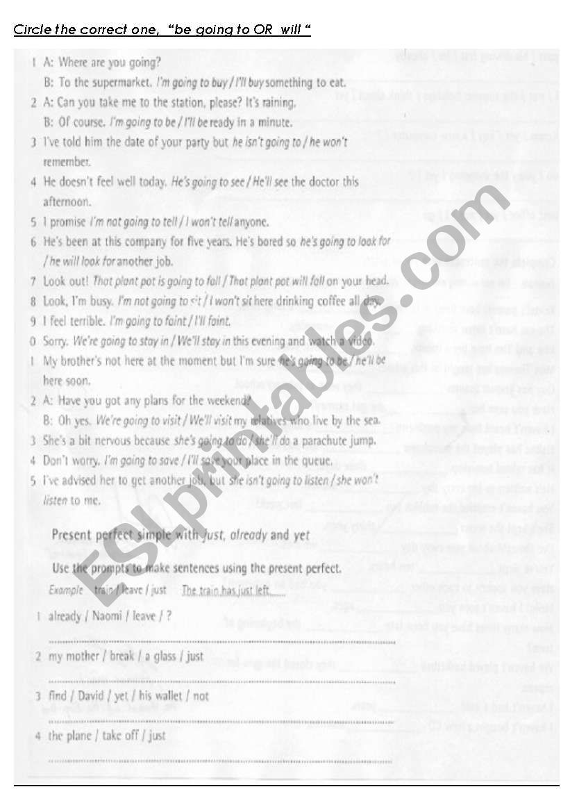 exam worksheet