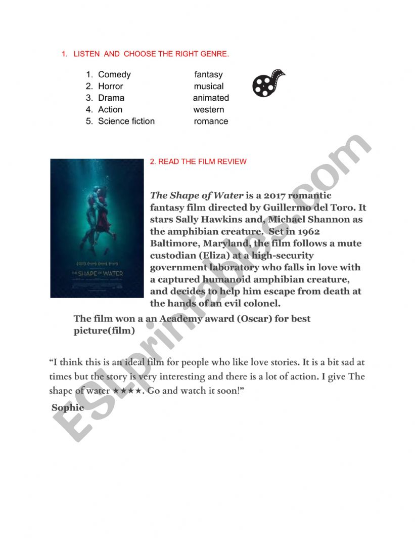 Films Review worksheet