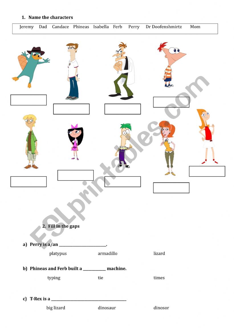 Phineas and Ferb - About Time worksheet