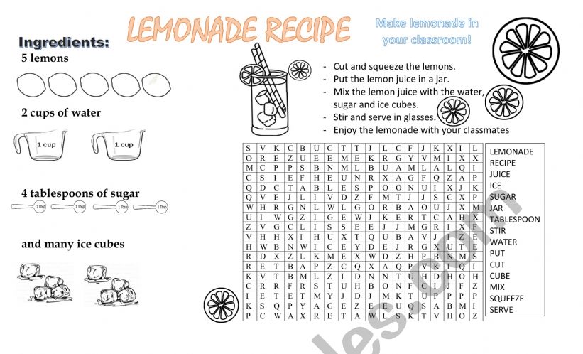 lemonade worksheet