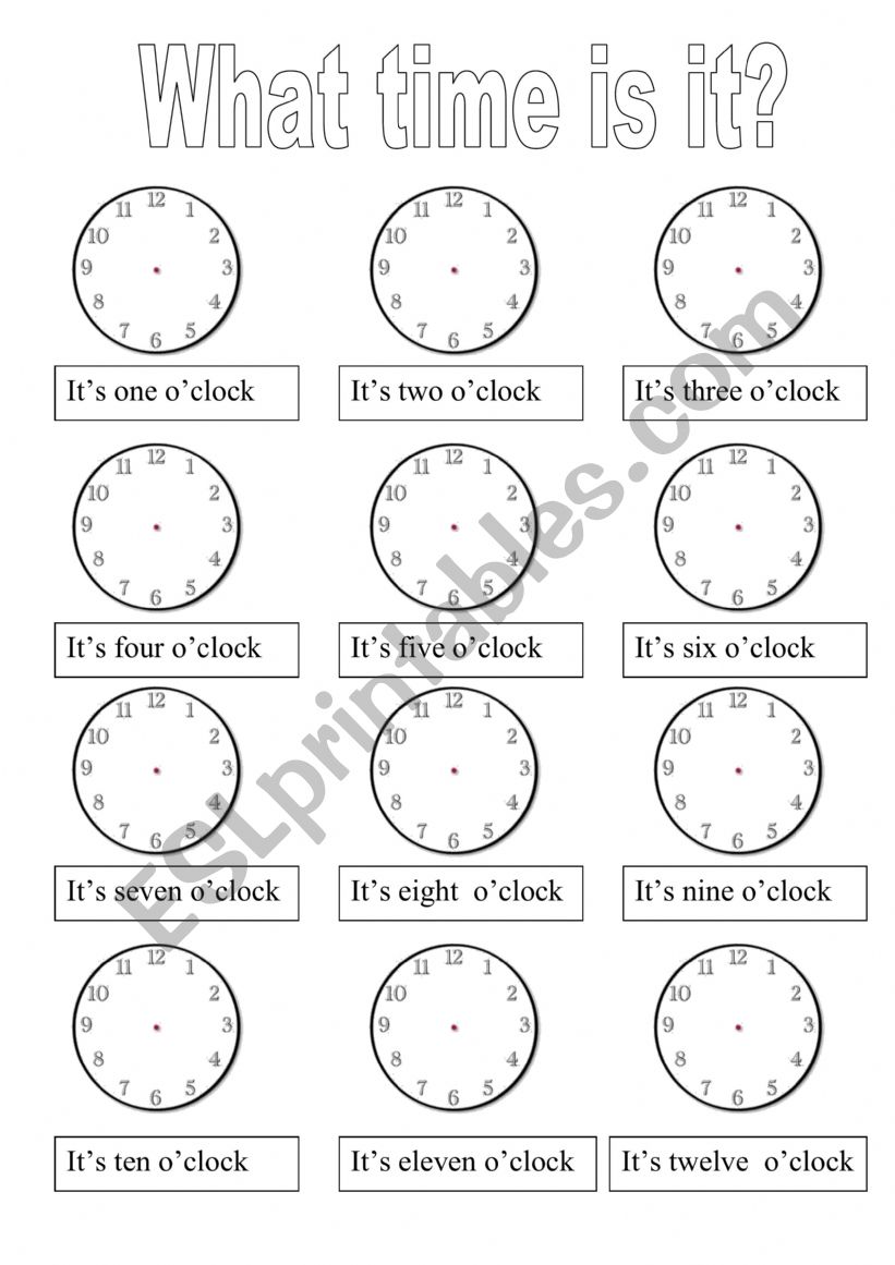 What time is it  worksheet