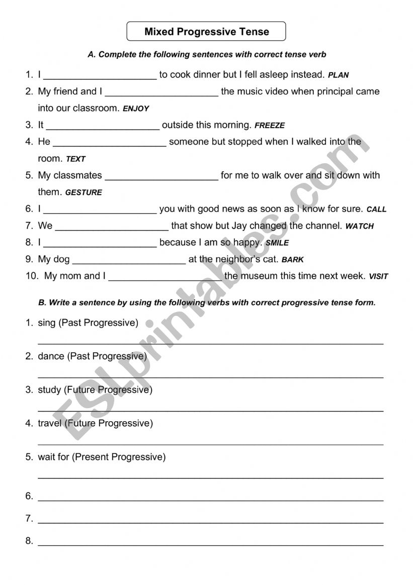 Mixed Continuous (Progressive) Tense