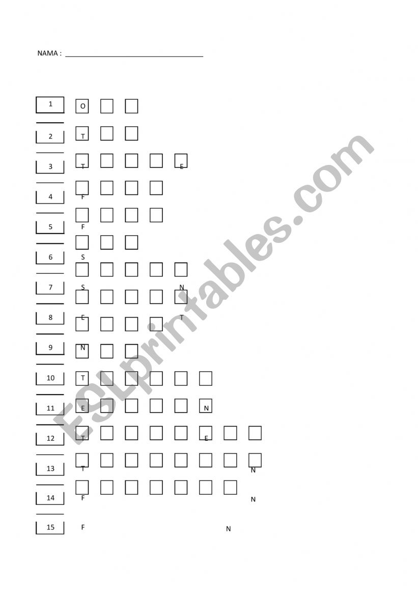 Number Spelling Exercise worksheet