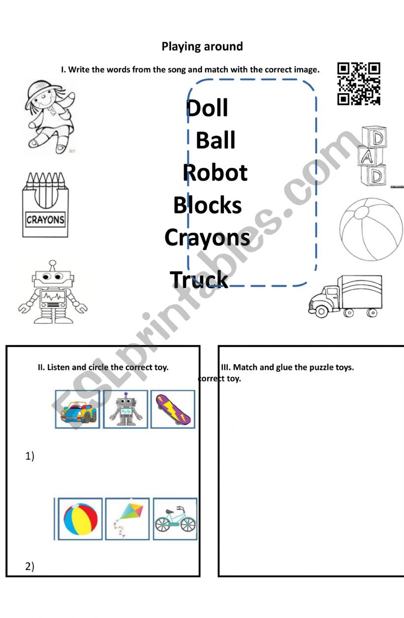 Toy Activity worksheet