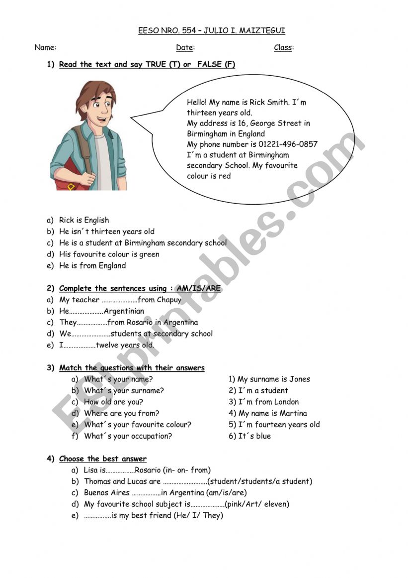 PRESENT SIMPLE worksheet