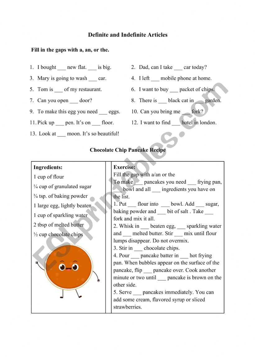 Definite and Indefinite Articles