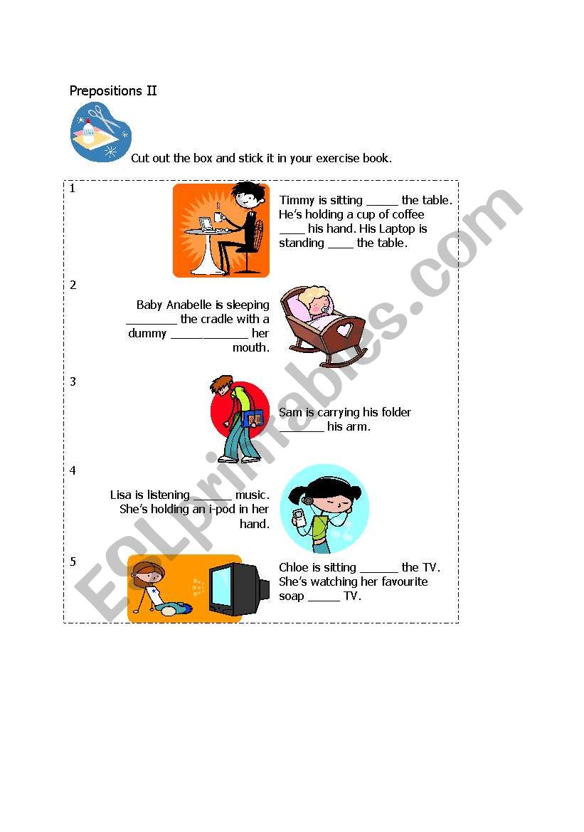 Prepositions II worksheet