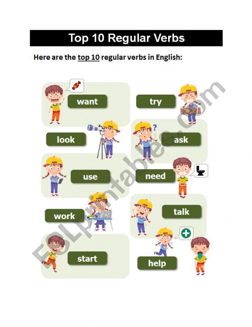 regular verbs worksheet