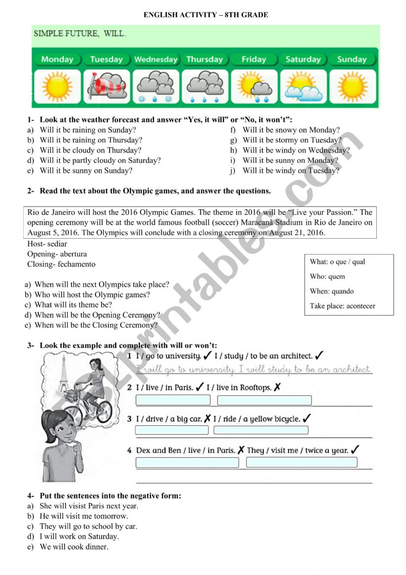 REVIEW WILL  worksheet