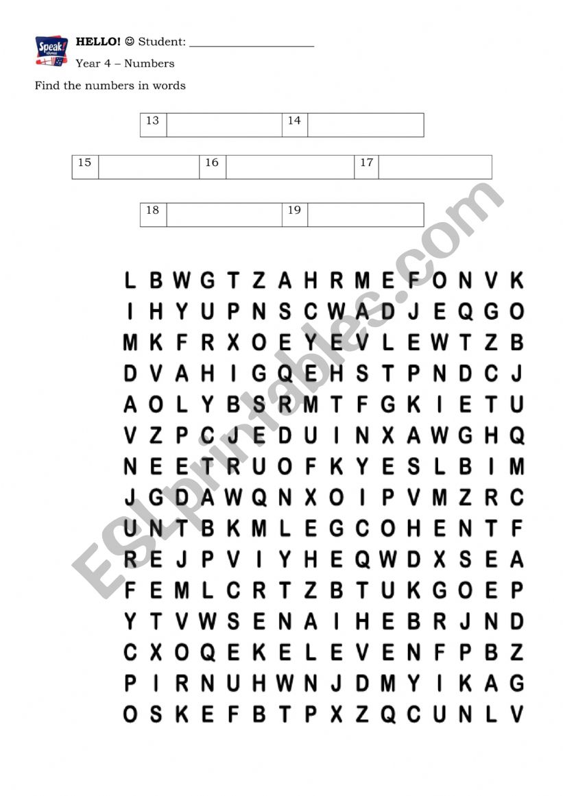 Wordsearch / Code worksheet