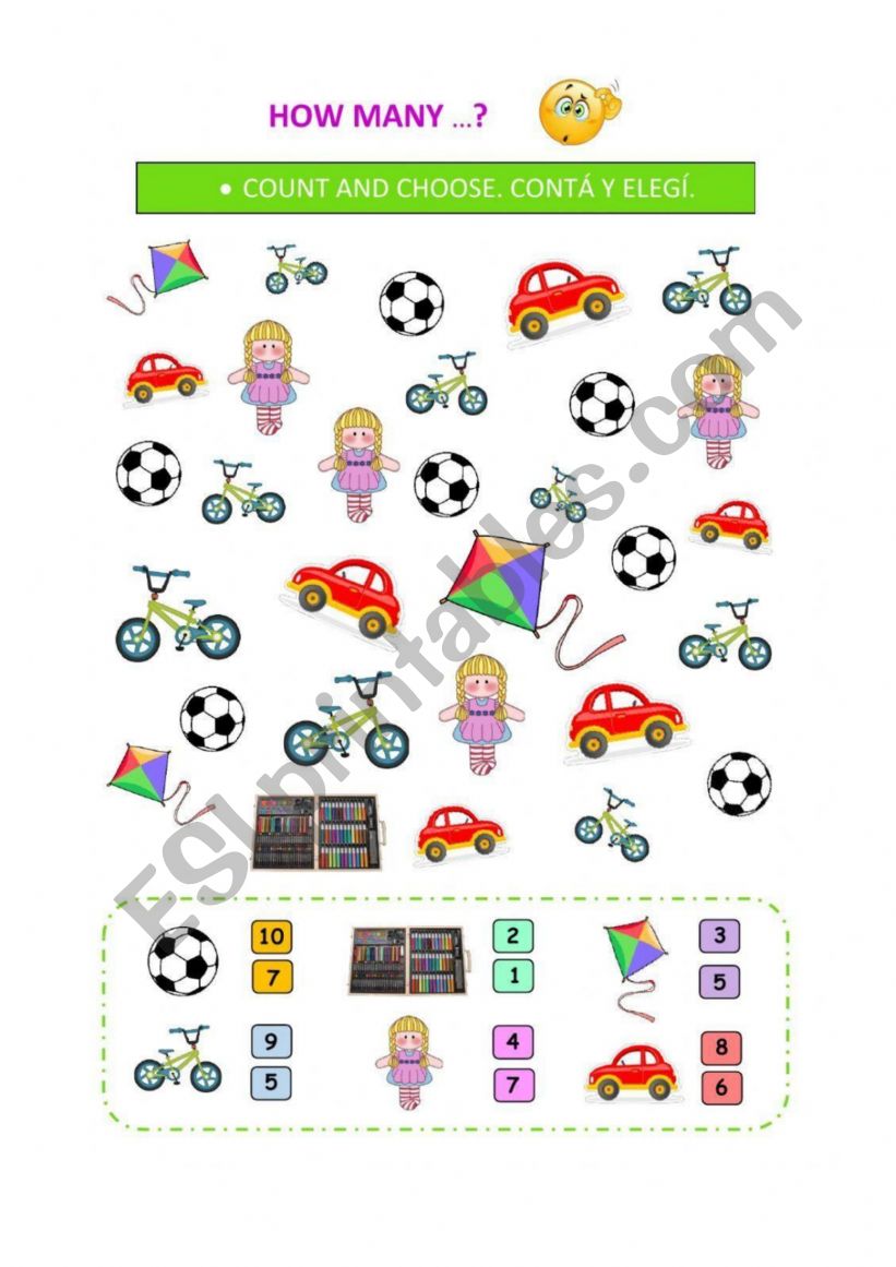 Toys worksheet