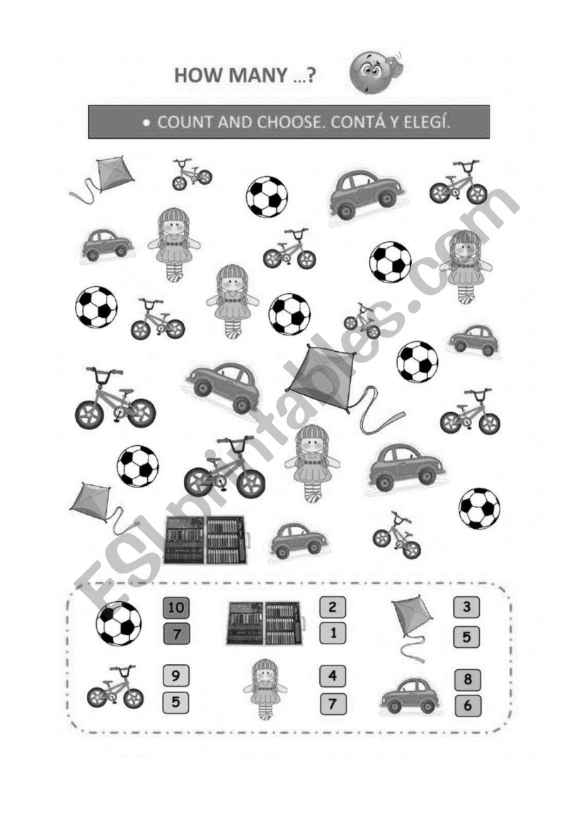 Toys worksheet