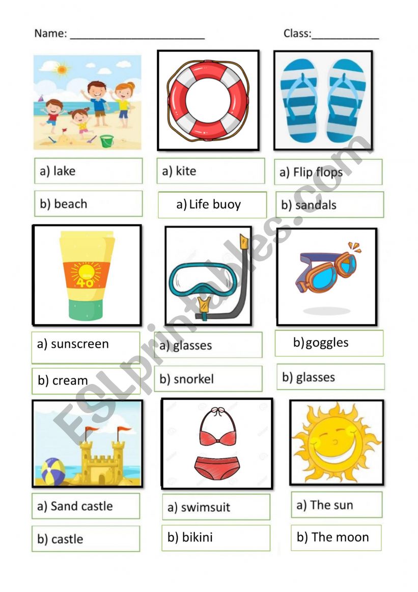 Summer holliday vocabulary worksheet