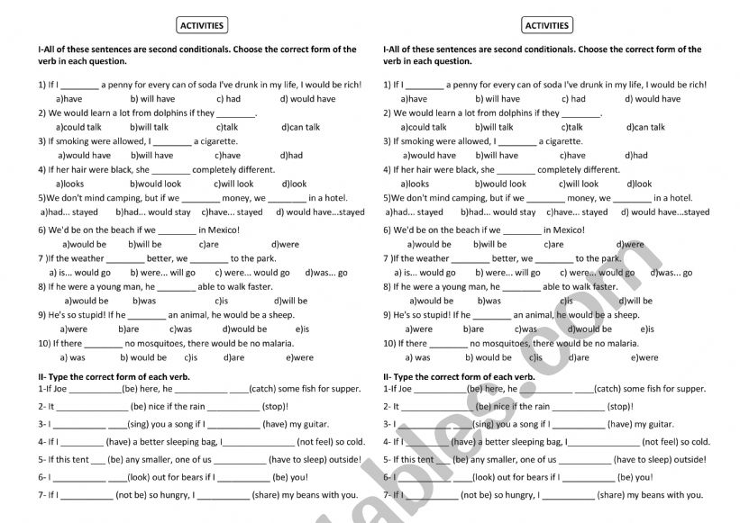 Second Conditional worksheet