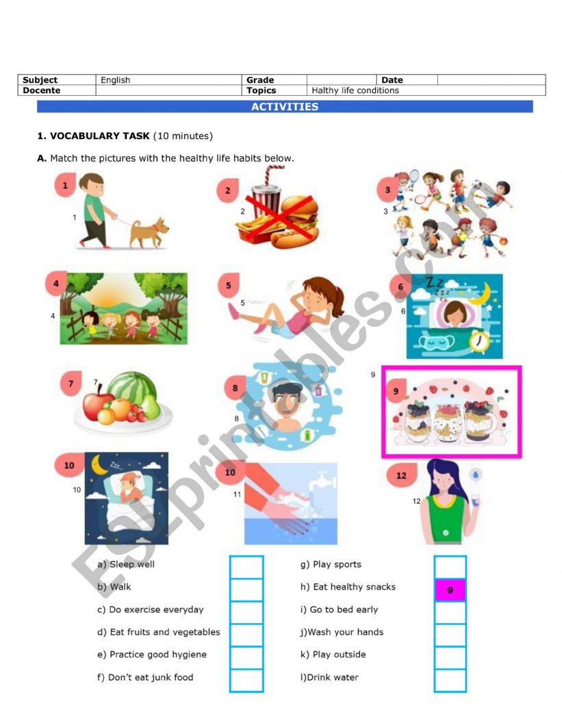  health vocabulary and conditional 1