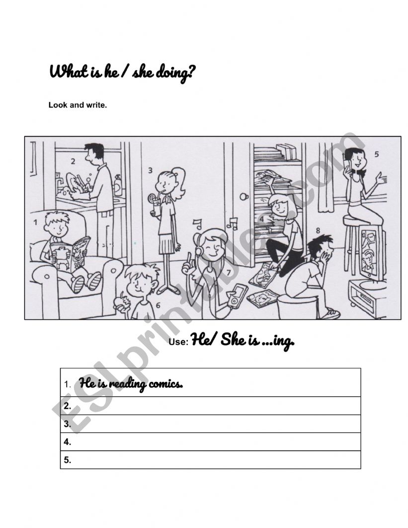 What is he/she doing? worksheet