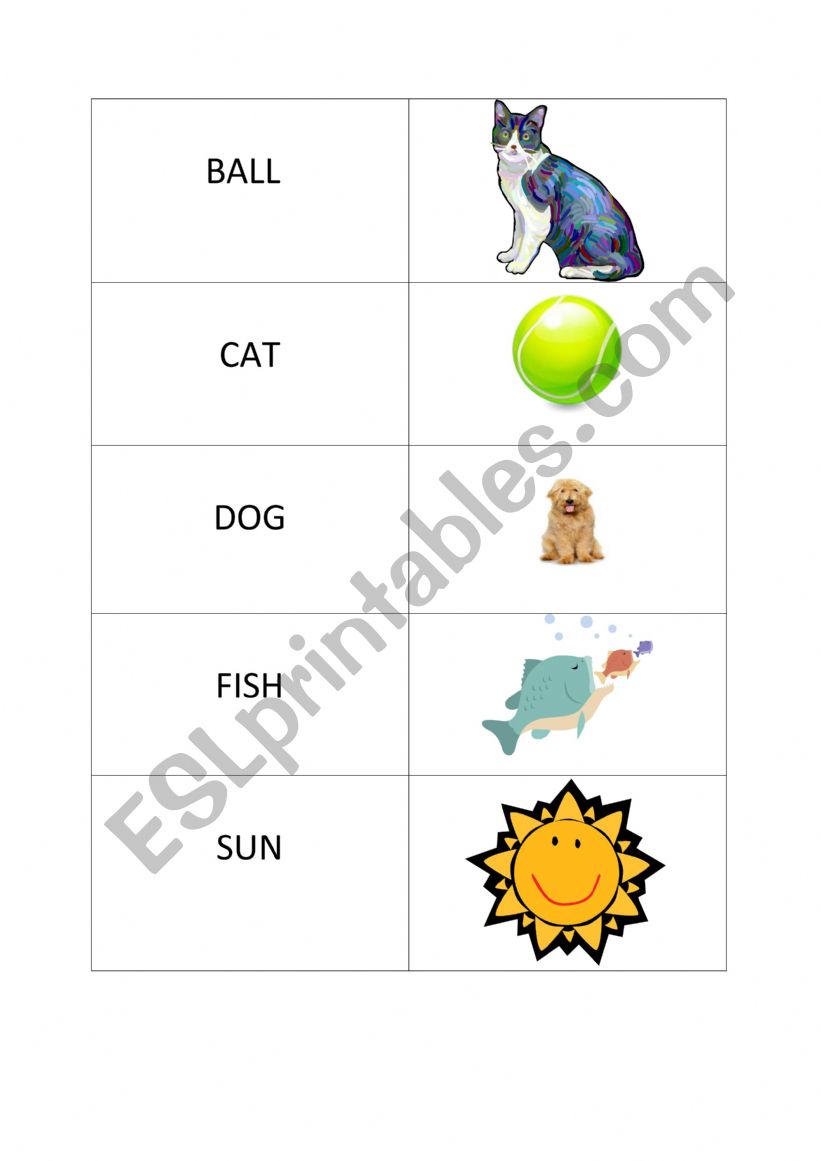 Memory game worksheet