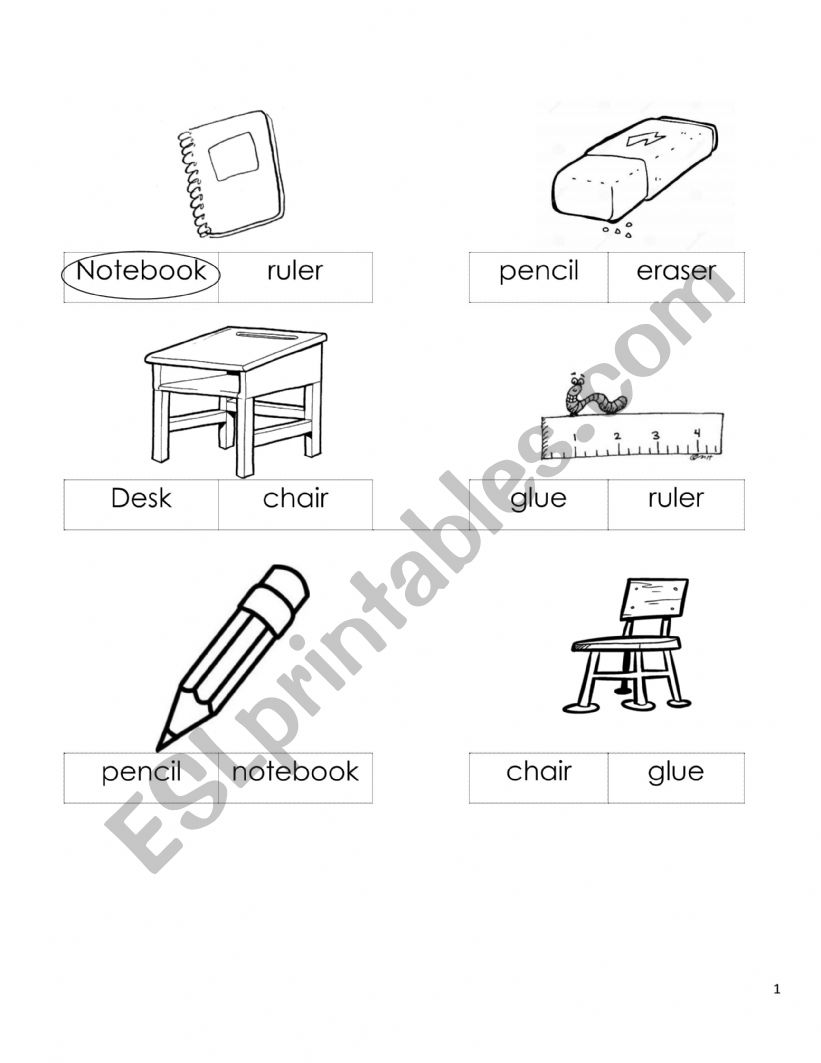 English worksheets: Classroom objects