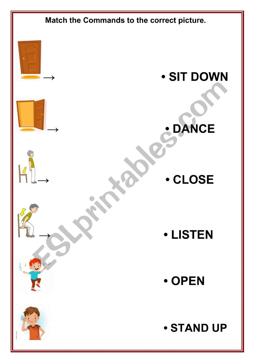 Commands worksheet