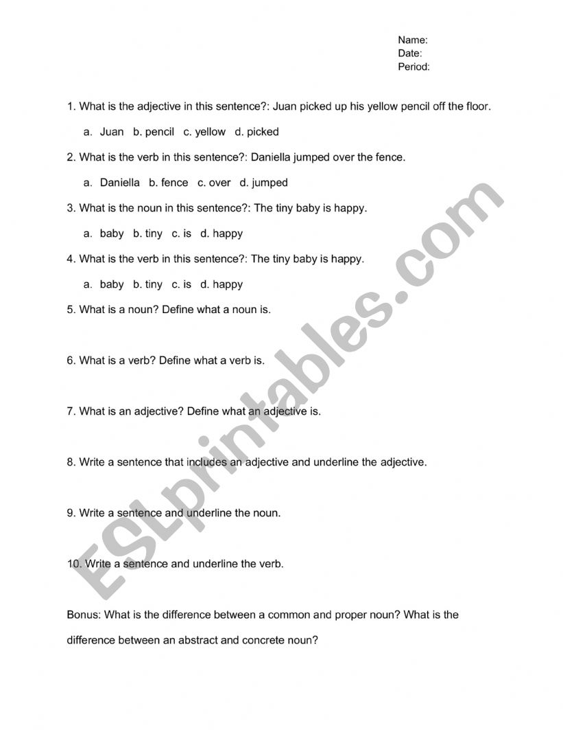 english-worksheets-nouns-verbs-adjectives-quiz