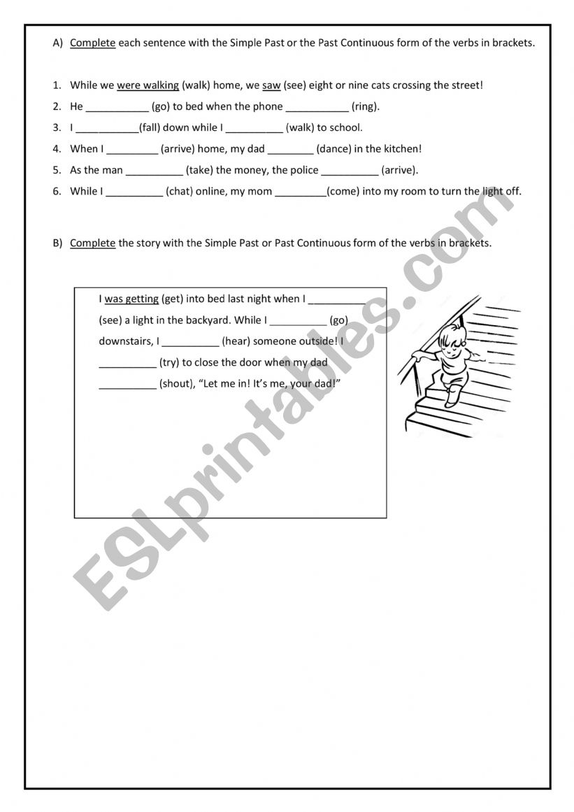 Simple Past and Past Continuous - Exercises