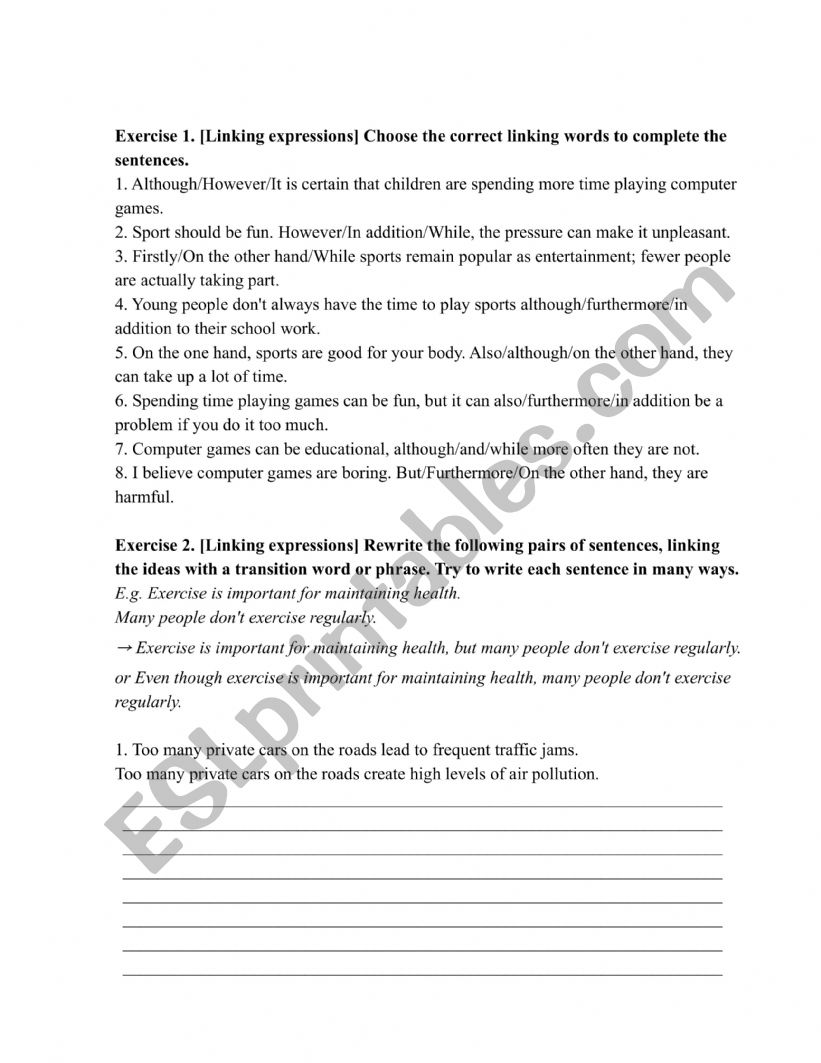 IELTS Writing Worksheet  worksheet