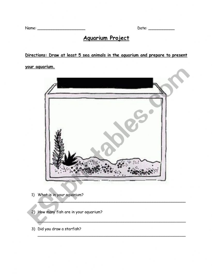 Make Your Own Aquarium  worksheet
