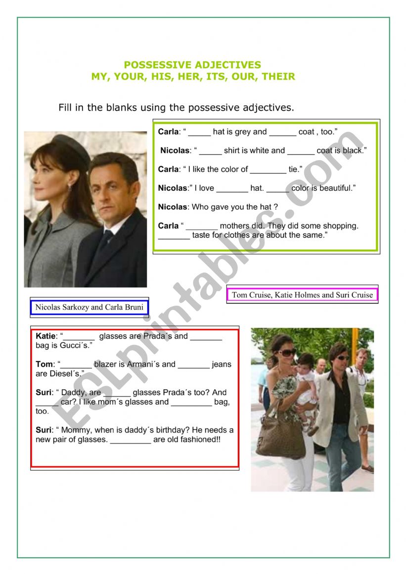 Possessives worksheet