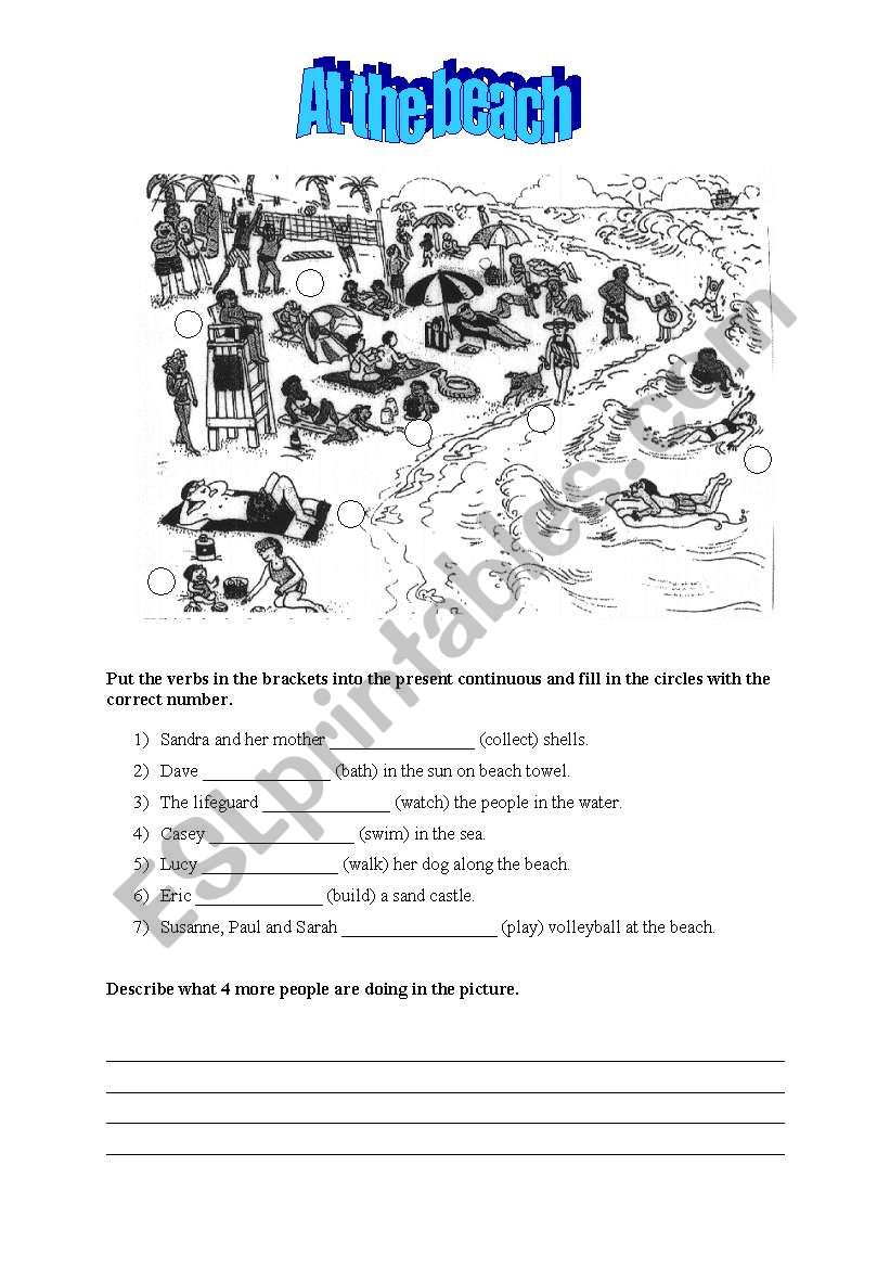 Present continuous worksheet