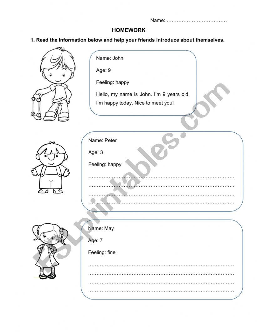 Greetings worksheet